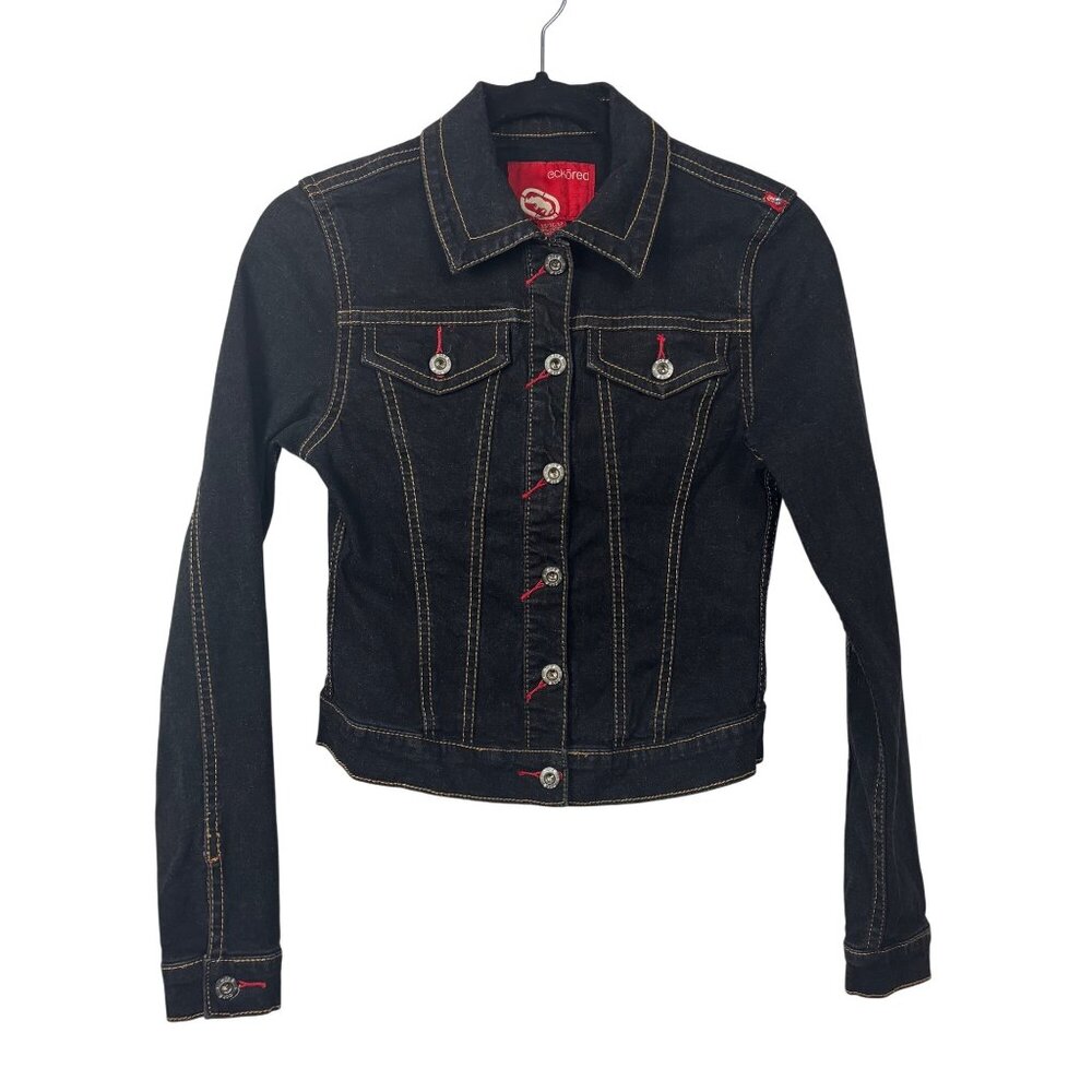 Ecko Red XS Y2K Vintage Denim Jacket Long Sleeve Women's